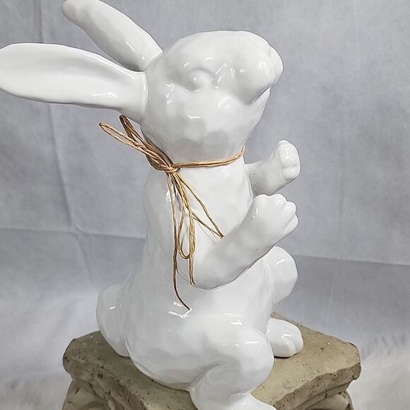 Large White Ceramic Rabbit Decor - Picture 8 of 8